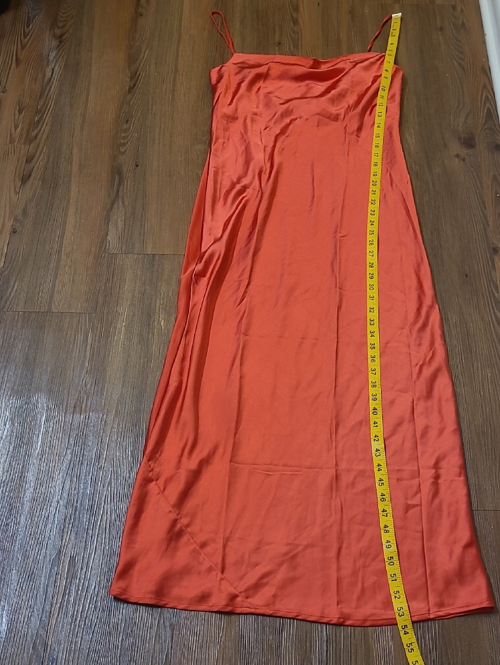 Old Navy Strapless Satin Slip Dress in Coral Orange for women new color red. - Picture 4 of 11